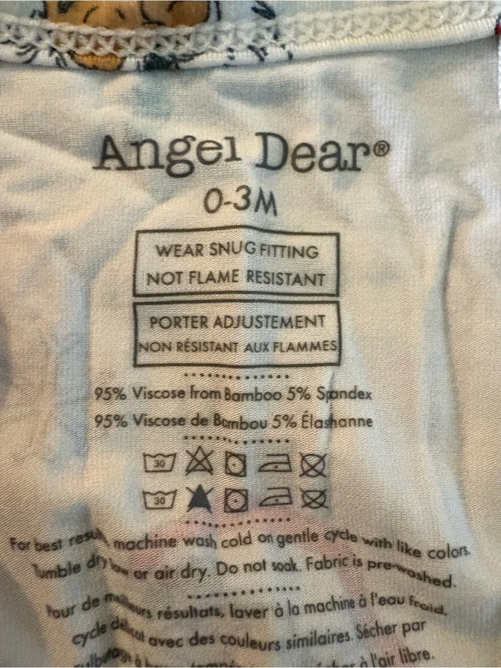 Angel Dear White Santa Zip Bamboo Sleeper 0-3M
